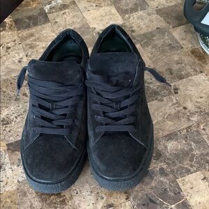 Womens Black Suede Sneakers